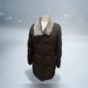 ♤ Columbia Down Feather Puffer Jacket with Faux Fur Collar